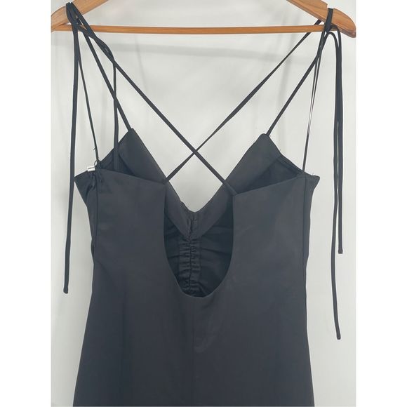Jason Wu Slip Dress Satin Women Medium Black Sleeveless New MIDI‎ Strappy - Picture 10 of 13